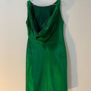 Prade Green Silk Cowl Back Dress
